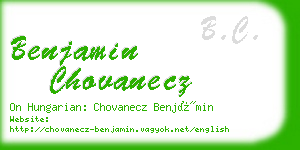 benjamin chovanecz business card